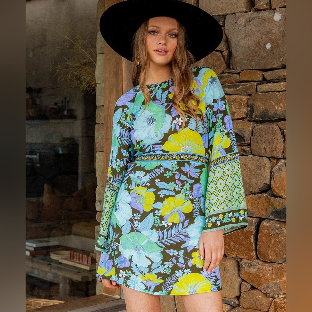 Nine Lives Bazaar Quincy mini dress - moonbeam - M US:6, AU:10